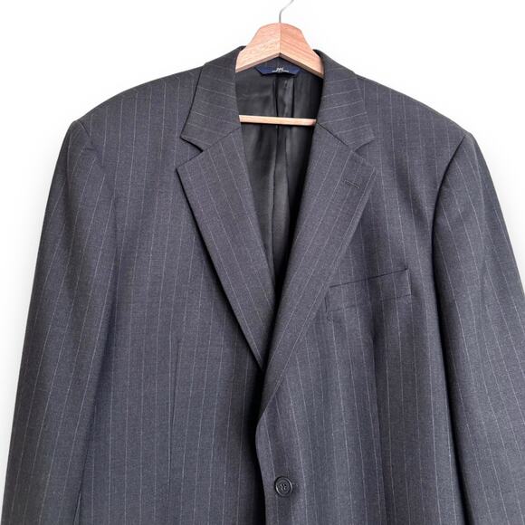 Brooks Brothers 346 Wool Stretch Charcoal Gray Pin Stripe Blazer Men's 46L - Picture 3 of 14